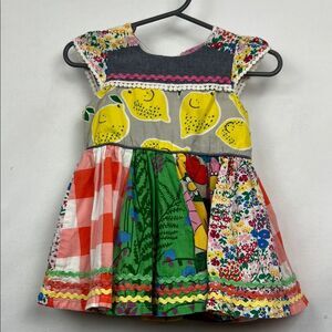 Cutey couture multi print lemon floral dress size 6-12 months